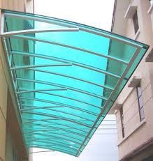 green poly-carbonate canopy awning